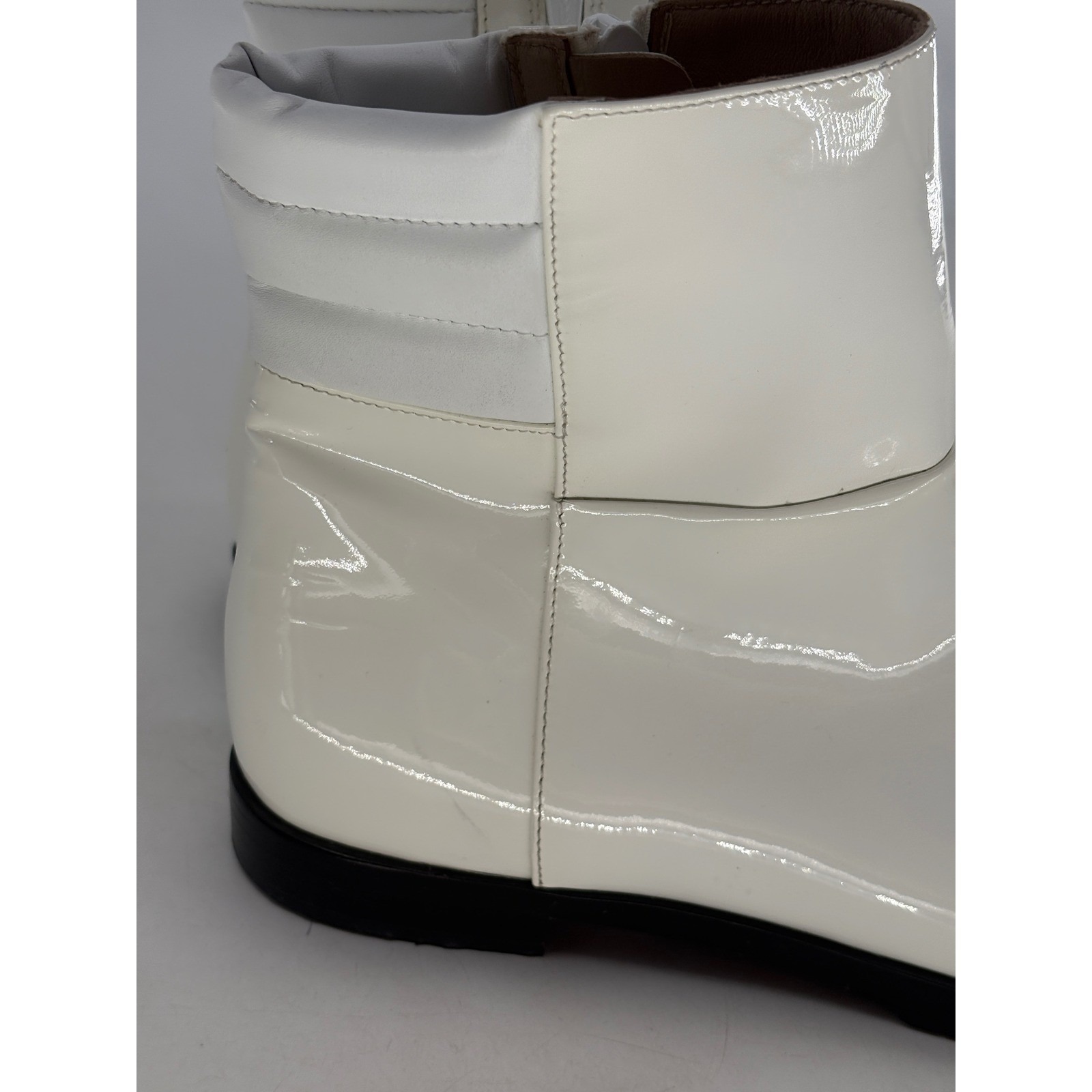 Daniella Shevel Boots Moon Ankle Patent Leather Women Size 7 White — image 3 of 8